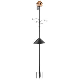 92 Inch Bird Feeding Station 4 Hook Wild Bird Feeder Stand Pole