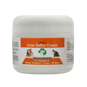 Lime Sulfur Pet Skin Cream - Pet Care and Veterinary Treatment for Itchy and Dry Skin - Safe Solution for Dog;  Cat;  Puppy;  Kitten;  Horse… (size: 2 oz)